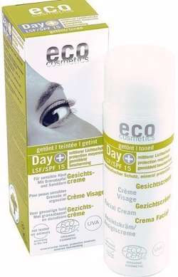 eco cosmetics lekko brązujący krem Day Plus z filtrem mineralnym SPF 15 50 ml