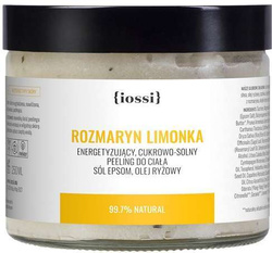 {iossi} - ROZMARYN LIMONKA. Odświeżający cukrowy peeling do ciała z olejem ryżowym, 250 ml