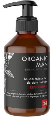 Organic Life Organic Man balsam do mycia ciała i włosów 2w1 dla mężczyzn z oczarem, lukrecją i żeń-szeniem