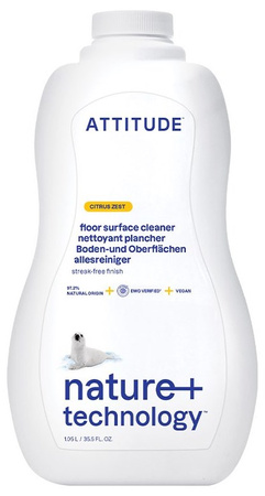 Attitude Eco Cleaner płyn do mycia podłóg Drewno i Terakota o zapachu skórki cytrynowej