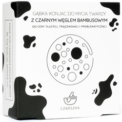 CZARSZKA gąbka Konjac z czarnym węglem bambusowym