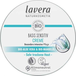 Lavera BASIS SENSITIV krem pielęgnacyjny dla całej rodziny z masłem Shea, bio aloesem i bio olejem ze słodkich migdałów 150 ml