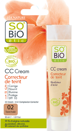 So Bio organiczny krem CC 5w1 02 Średni Beż z ginkgo biloba i kwasem hialuronowym