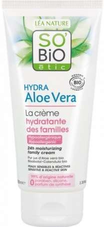 So Bio ALOE VERA hipoalergiczny krem nawilżający 24H z sokiem z aloesu dla całej rodziny 100 ml