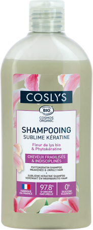 Coslys szampon naprawczy do włosów osłabionych i zniszczonych z roślinną keratyną i lilią bio