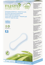 Klasyczne podpaski o anatomicznym kształcie ze 100% bawełny organicznej, 16 sztuk