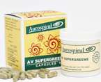 Aurospirul AV SuperGreens ze spiruliną, trawą pszeniczną i jęczmienną oraz lucerną, stewią i moringą