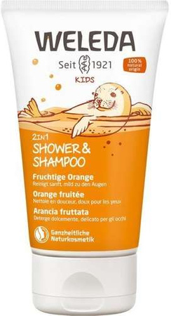 Weleda KIDS kremowy szampon i żel do mycia ciała dla dzieci RADOSNA POMARAŃCZA 150 ml