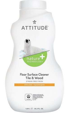 Attitude Eco Cleaner płyn do mycia podłóg Drewno i Terakota o zapachu skórki cytrynowej.