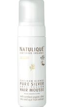 Natulique Pure Silver pianka do układania włosów blond i siwych usuwająca żółte tony z ekstraktem z owoców mango