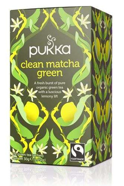 Pukka herbata Clean Matcha Green zielona herbata cytrynowa z dodatkiem Matcha, 20 saszetek