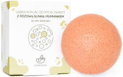 CZARSZKA gąbka Konjac z rumiankiem i różową glinką