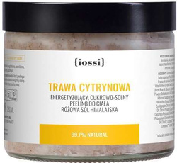 {iossi} - TRAWA CYTRYNOWA. Energetyzujący cukrowy peeling do ciała z różową solą himalajską, 250 ml