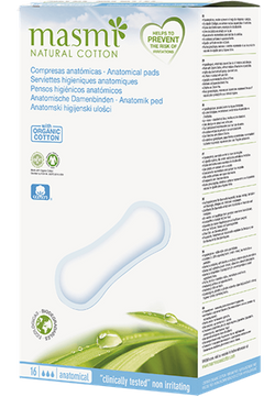 Klasyczne podpaski o anatomicznym kształcie ze 100% bawełny organicznej, 16 sztuk