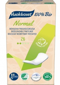 Vuokkoset, wkładki higieniczne Normal 100% BIO z bawełny organicznej 26 sztuk