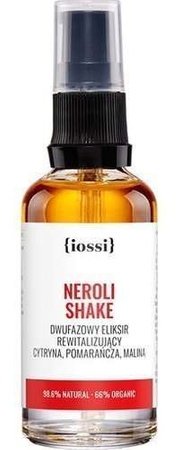 {iossi} - NEROLI SHAKE. Dwufazowy eliksir rewitalizujący z ekstraktem z cytryny, pomarańczy i olejem z pestek malin, 50 ml