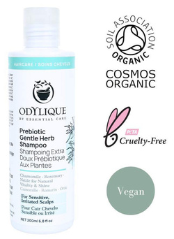 Odylique organiczny delikatny szampon ziołowy z prebiotykami do wrażliwej skóry głowy bezzapachowy