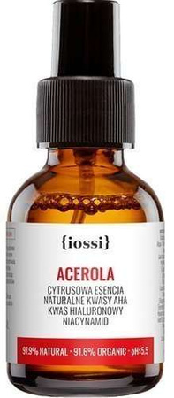 {iossi} - ACEROLA. Cytrusowa esencja  z naturalnymi kwasami AHA, kwasem hialuronowym i niacynamidem