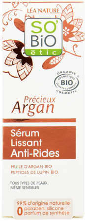 So Bio PRECIEUX ARGAN przeciwzmarszczkowe serum wygładzające z olejem arganowym i peptydami łubinu