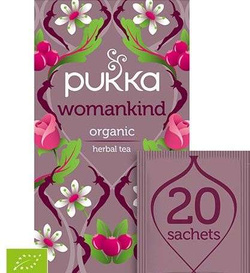 Pukka herbata Womankind dla Kobiety Żurawina Róża i Słodka Wanilia, 20 saszetek