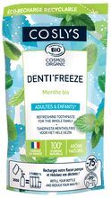 Coslys Denti Freeze odświeżająca miętowa pasta do zębów z aloesem i ksylitolem dla całej rodziny format MAXI uzupełnienie 350 g