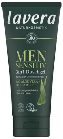 Lavera Men Sensitiv żel do mycia ciała, twarzy i włosów z bio bambusem i bio aloesem 200 ml