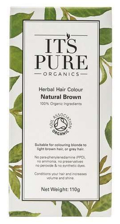 It's Pure Organiczna ziołowa farba do włosów Natural Brown / Naturalny Brąz PRÓBKA 10 g