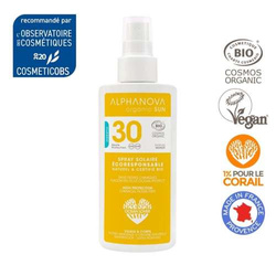 Alphanova SUN mineralny spray przeciwsłoneczny SPF 30 o zapachu wanilii z aloesem i olejem jojoba 125 g