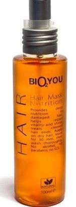 BIO2YOU HAIR Odżywcza maska do włosów z olejów z oliwek, awokado, makadamia, jojoba, rokitnika i Wit. E w sprayu 100 ml 