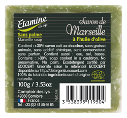 EDL Etamine du Lys tradycyjne oryginalne Mydło Marsylskie w kostce zielone 100 g