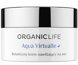 Organic Life Aqua Virtualle nawilżający botaniczny krem do twarzy na noc z niezapominajką i lukrecją