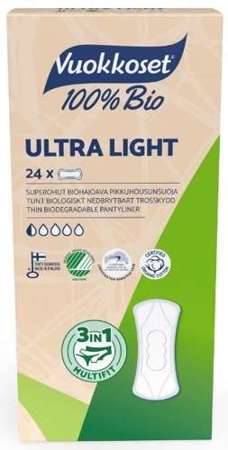 Vuokkoset wkładki higieniczne Ultra Light 100% BIO z bawełny organicznej 24 szt