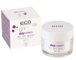 eco cosmetics Eco Day przeciwstarzeniowy krem na dzień z filtrem SPF 10, OPC, koenzymem Q10 i kwasem hialuronowym